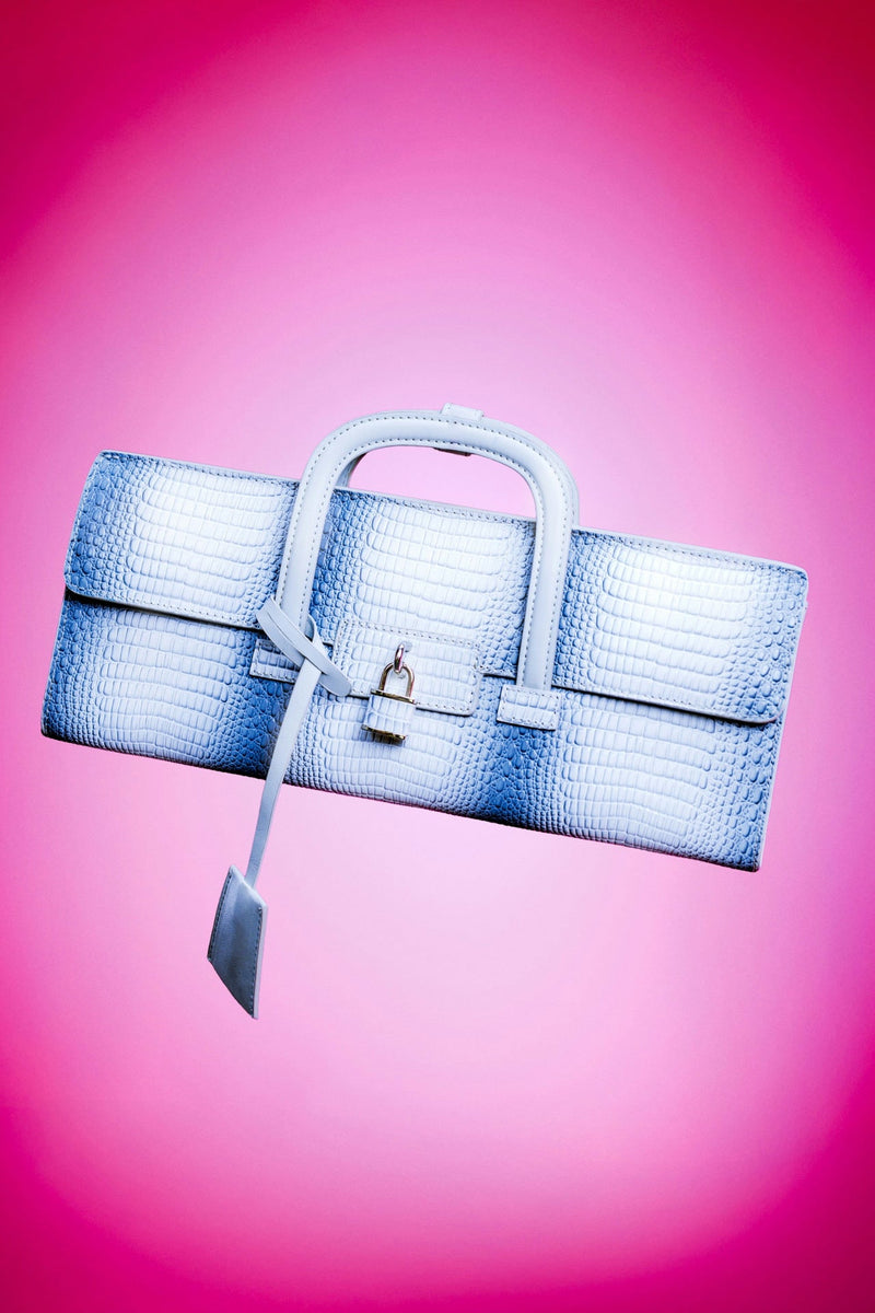 Icy Blue Croc New York Clutch Designation Official