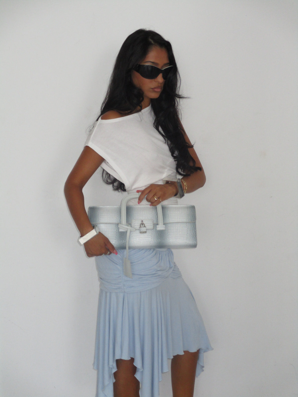 Icy Blue Croc New York Clutch Designation Official
