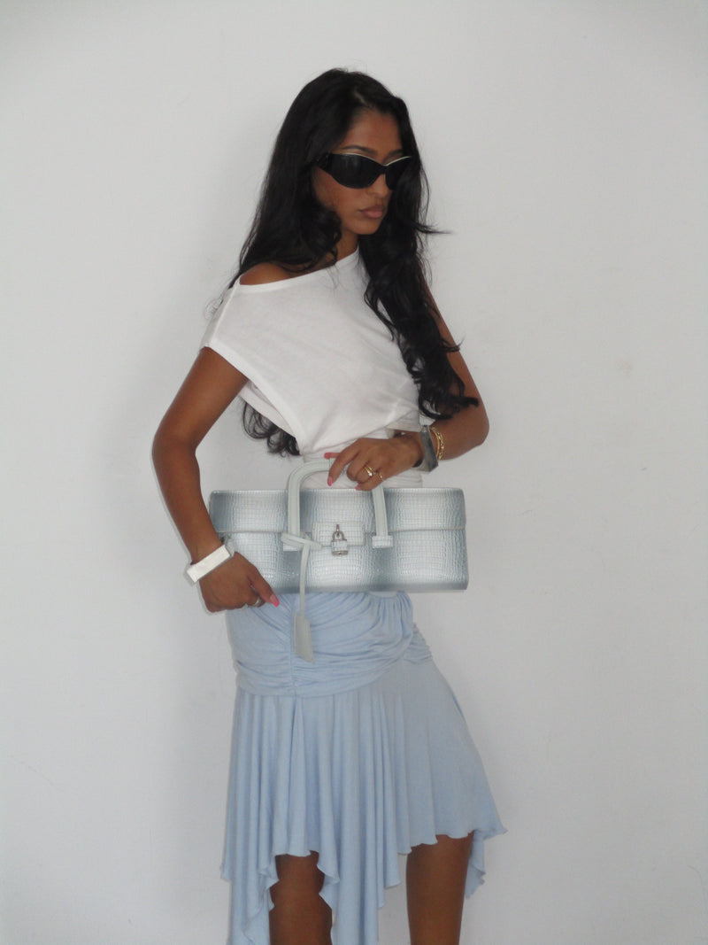 Icy Blue Croc New York Clutch Designation Official