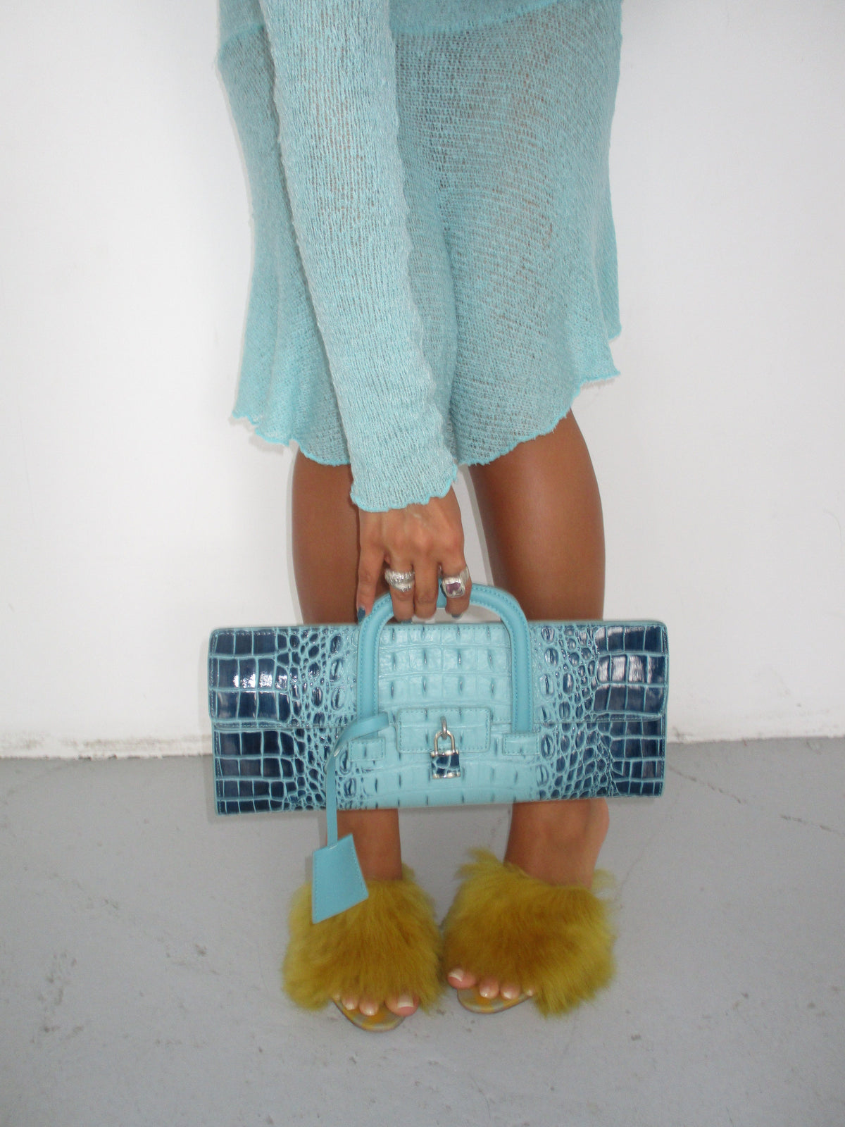 Blue Ombre Croc New York Clutch Designation Official
