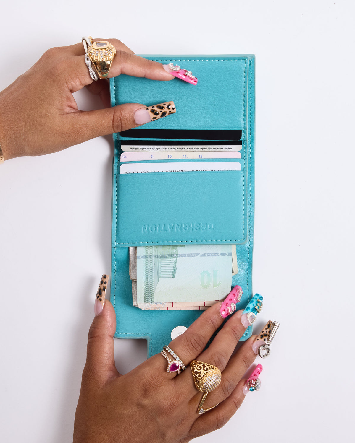 Blue Ombre Croc Wallet Designation Official