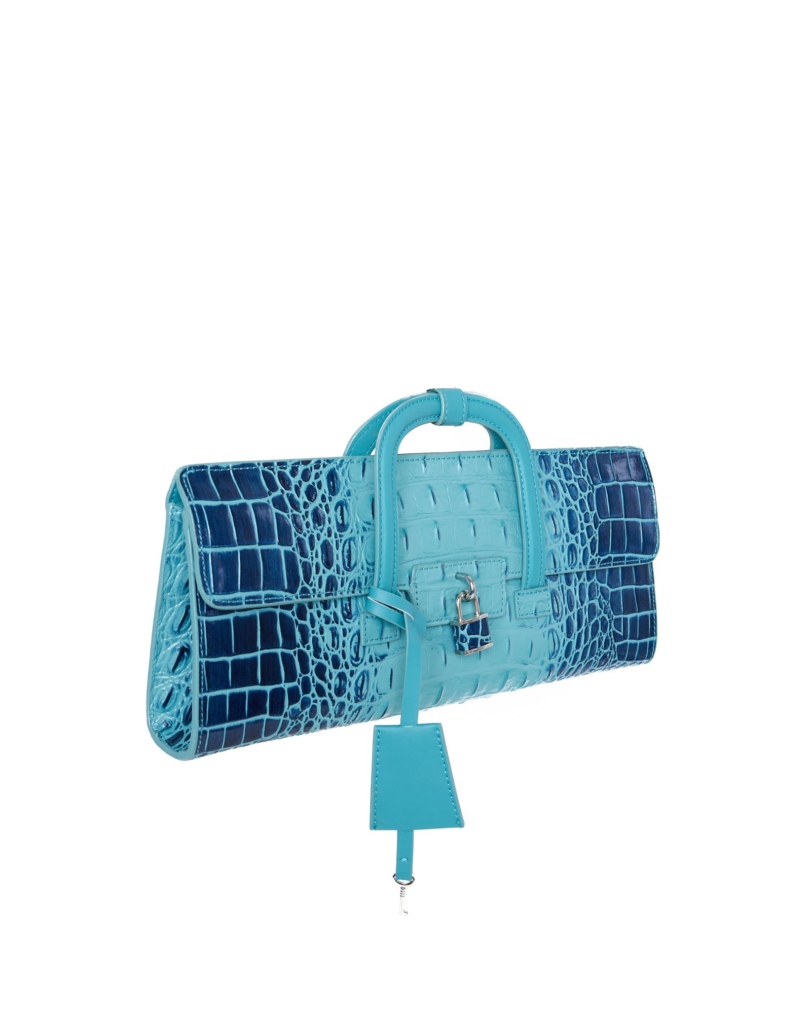 Blue Ombre Croc Clutch Designation Official