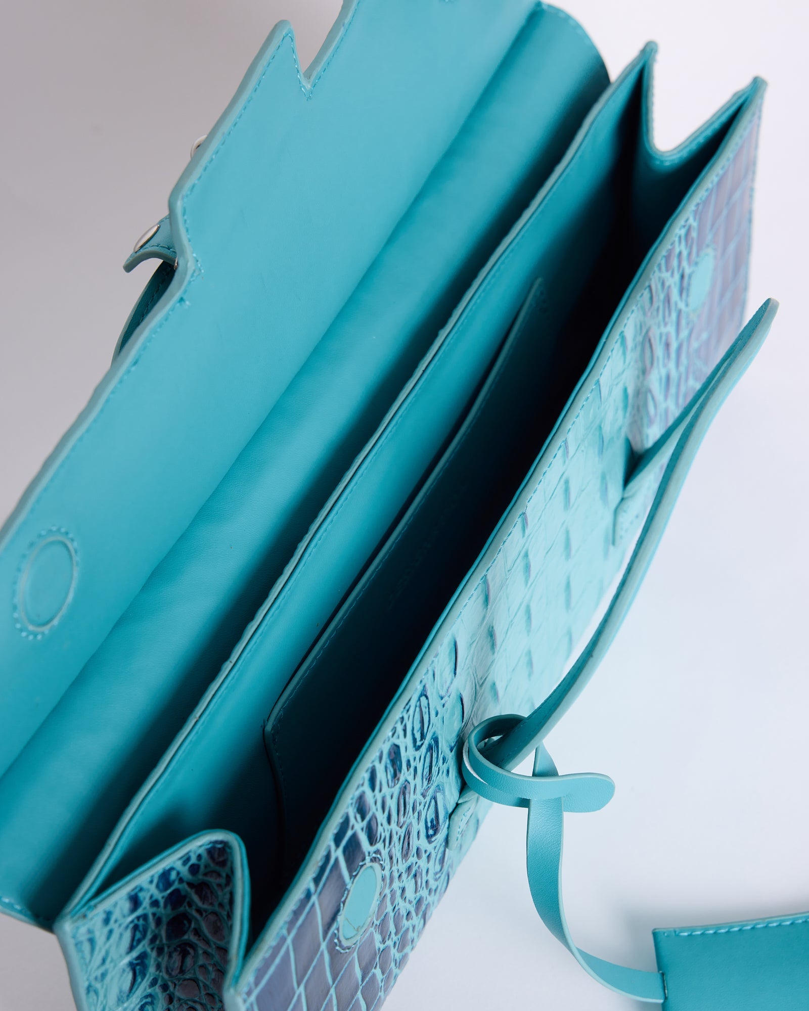Blue Ombre Croc Clutch Designation Official